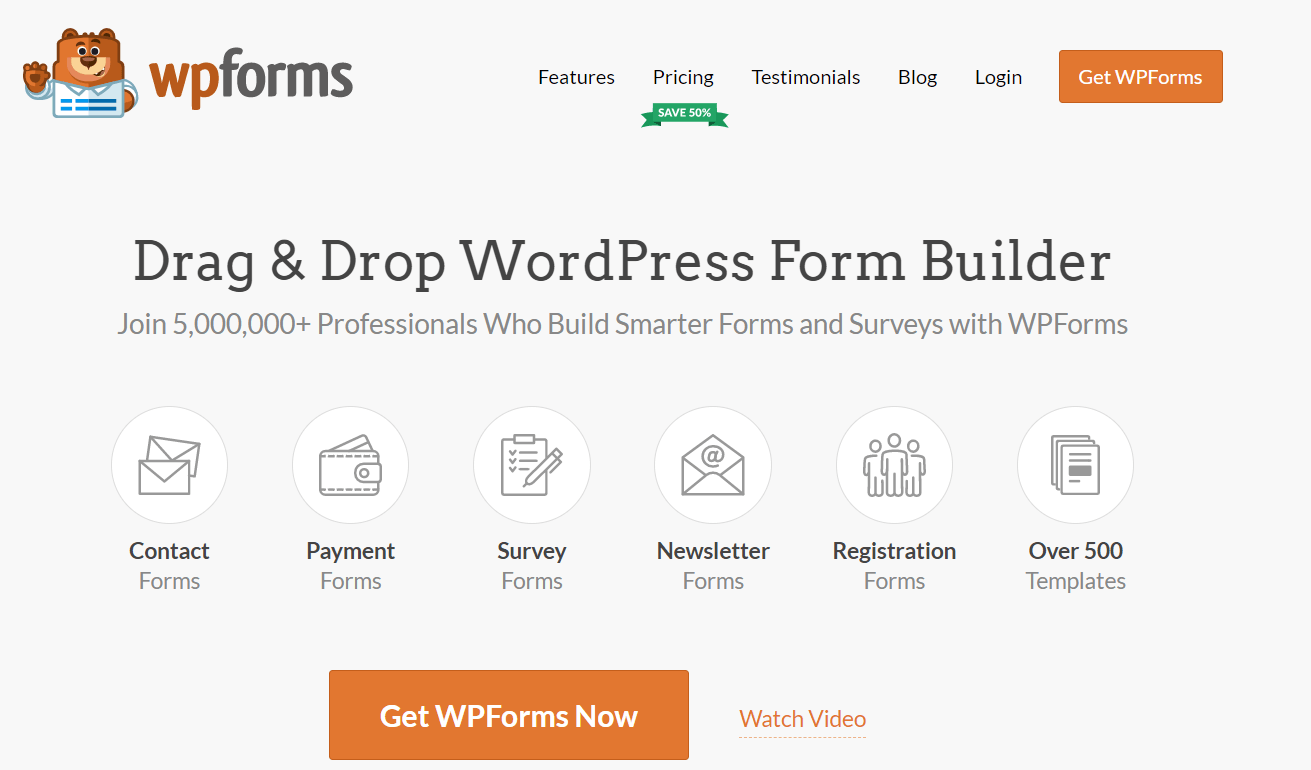 WPForms插件网站截图＂width=