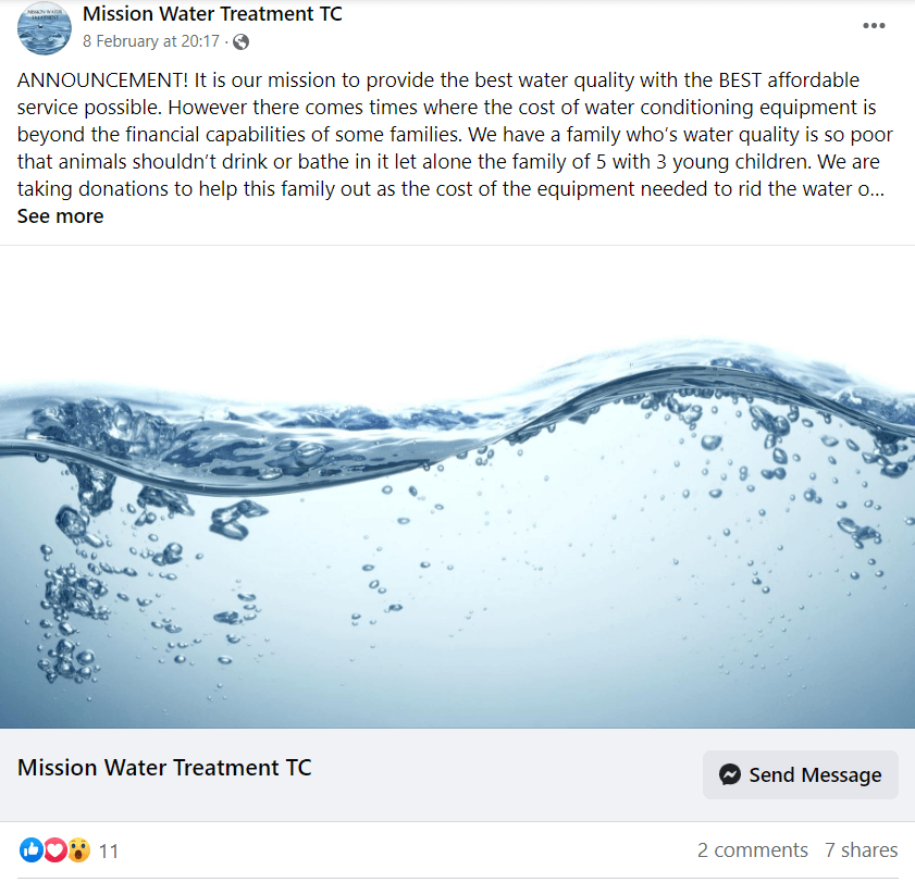 任务水处理facebook帖子截图