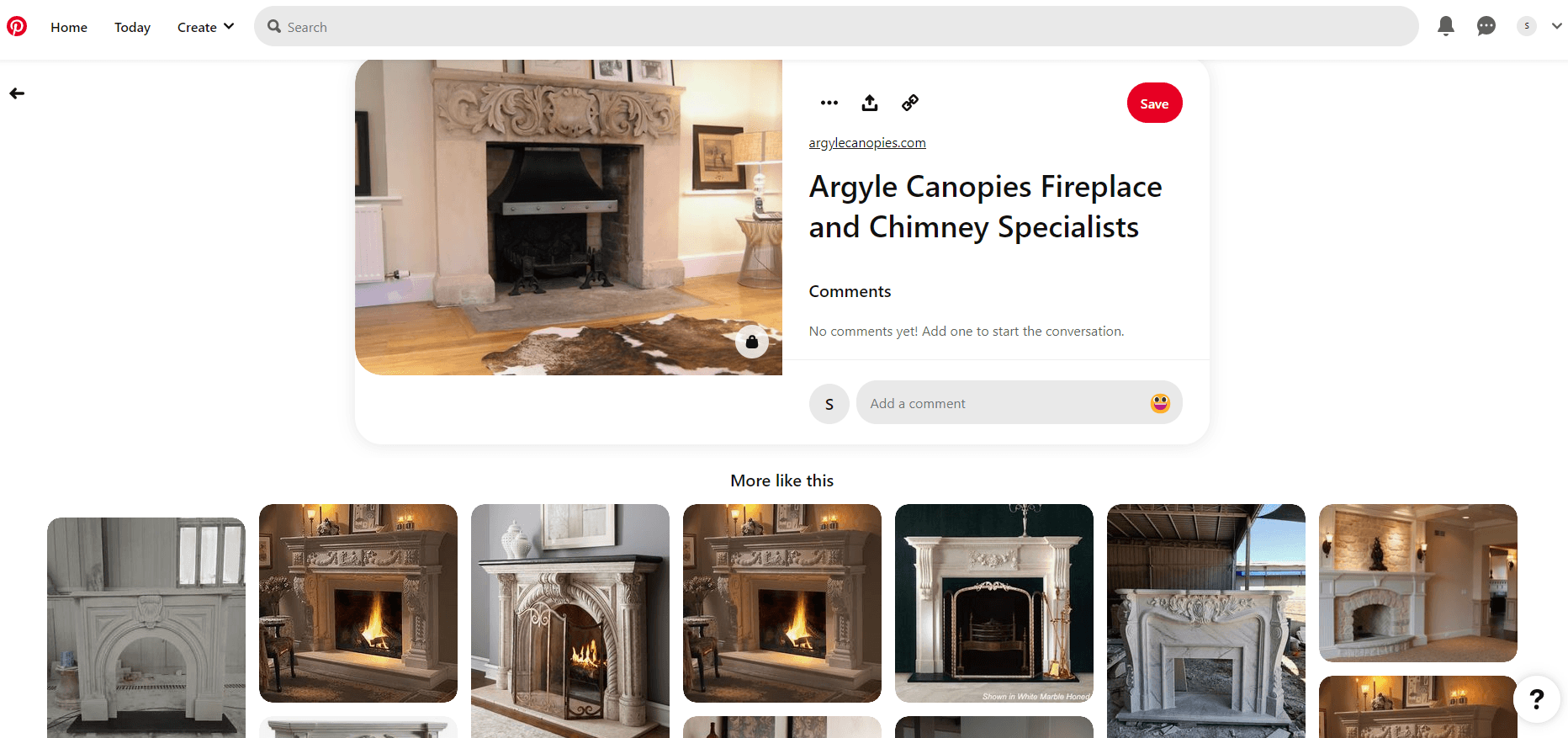 Pinterest烟囱和壁炉组合截图