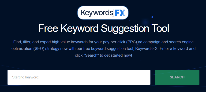 KeywordsFX free keyword suggestion tool