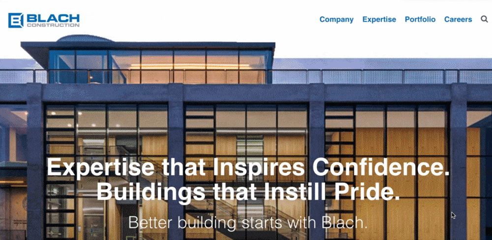 Homepage for Blach Construction