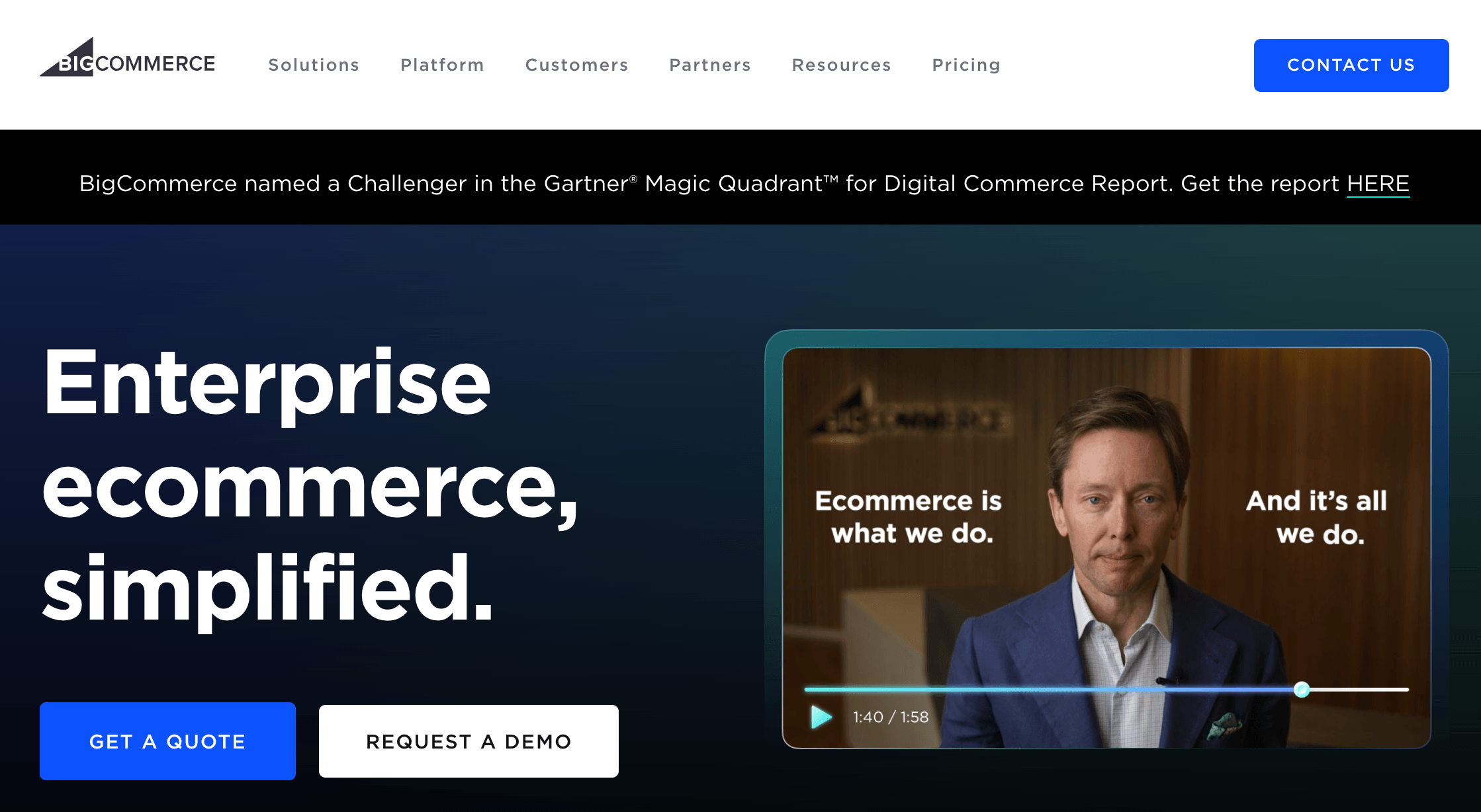 Homepage for BigCommerce