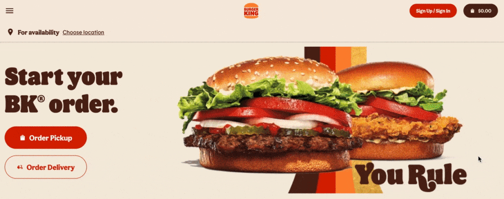 Tan and red design for Burger King