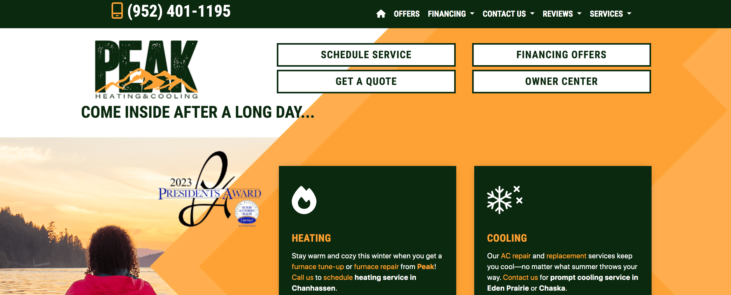 Homepage for Peak Heating