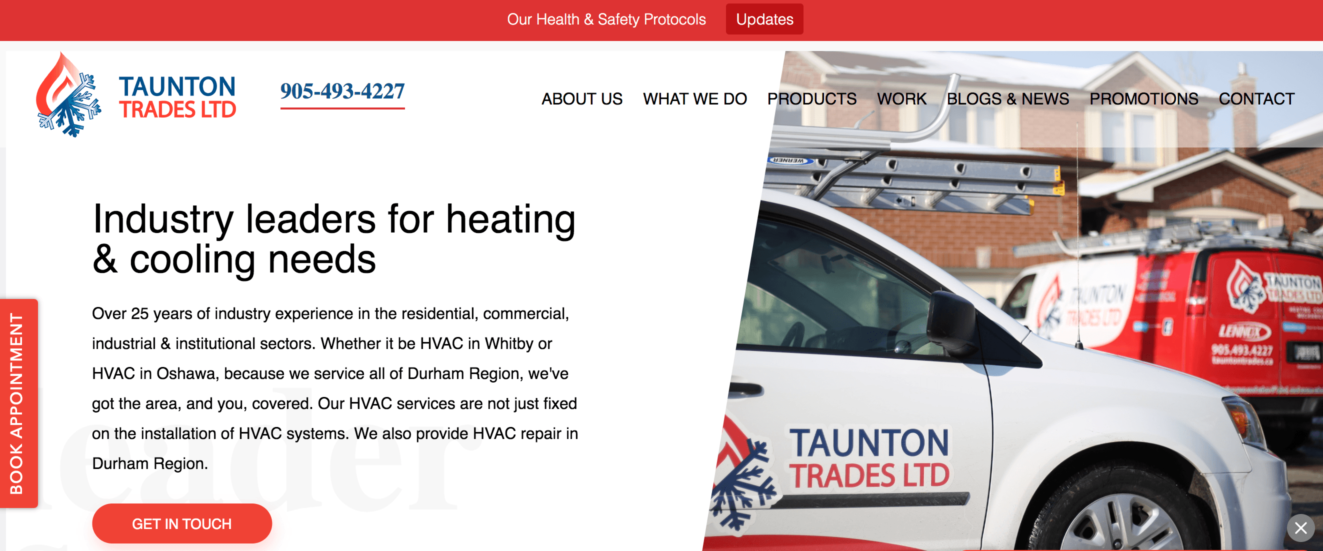 Homepage for Taunton website